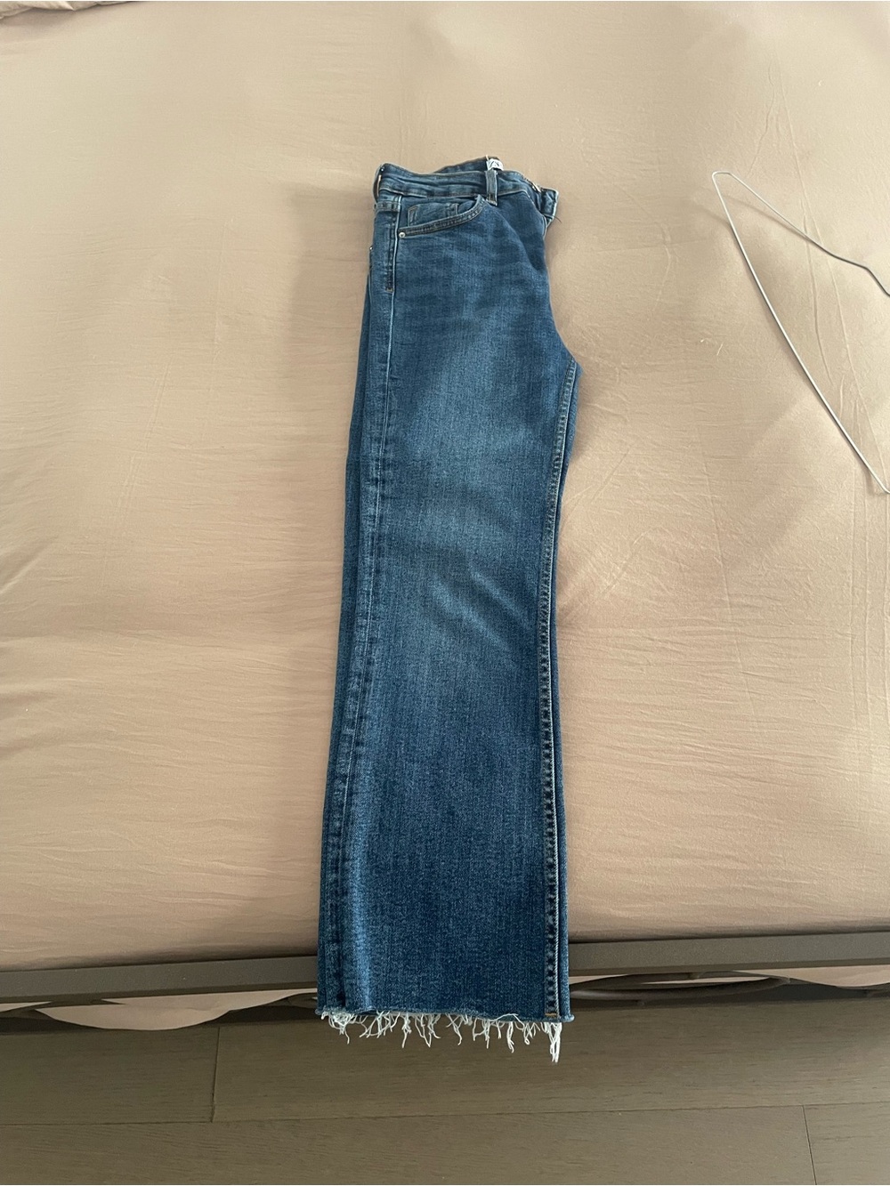 Zara Straight Leg Jeans in Dark Blue Denim